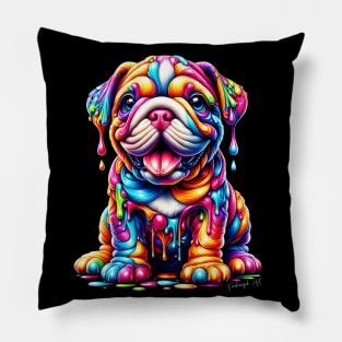 Colorful melting Dog #6 Pillow