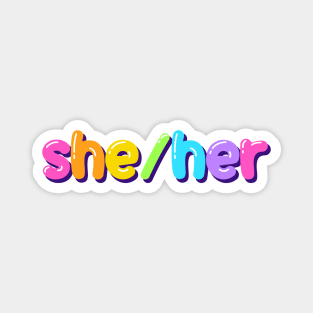 she/her jellybean design Magnet