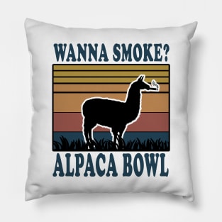 wanna smoke alpaca bowl Pillow