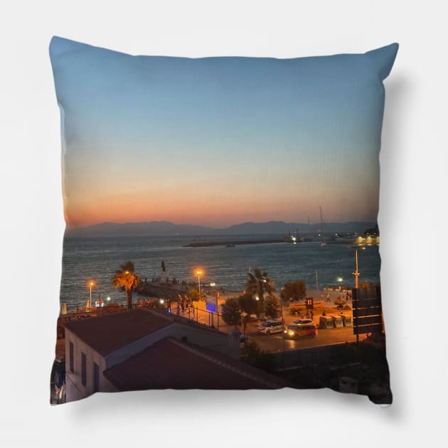 Beautiful Photography from Turkey City view at night ancient city historic city Ephesus Theatre Pillow by BoogieCreates