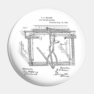 Type Writing Machine Vintage Patent Hand Drawing Pin