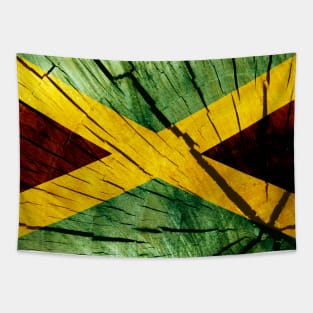 Flag of Jamaica - Tree Trunk Wood Tapestry