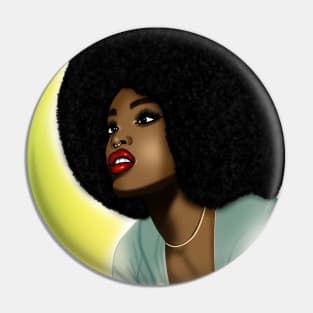 black woman with big afro hair Pin