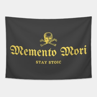 Skull Memento Mori Yellow💀 Tapestry