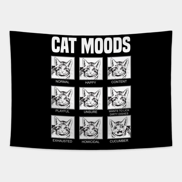 'Cat Moods Meme' Cute Cats Adorable Tapestry by ourwackyhome