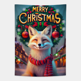 Merry Christmas - Fox Tapestry