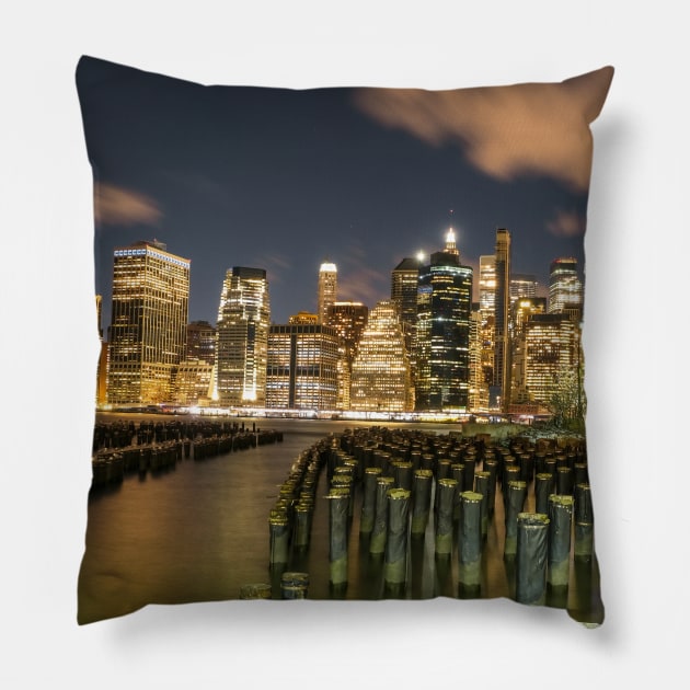 Manhattan Skyline Pillow by igjustin