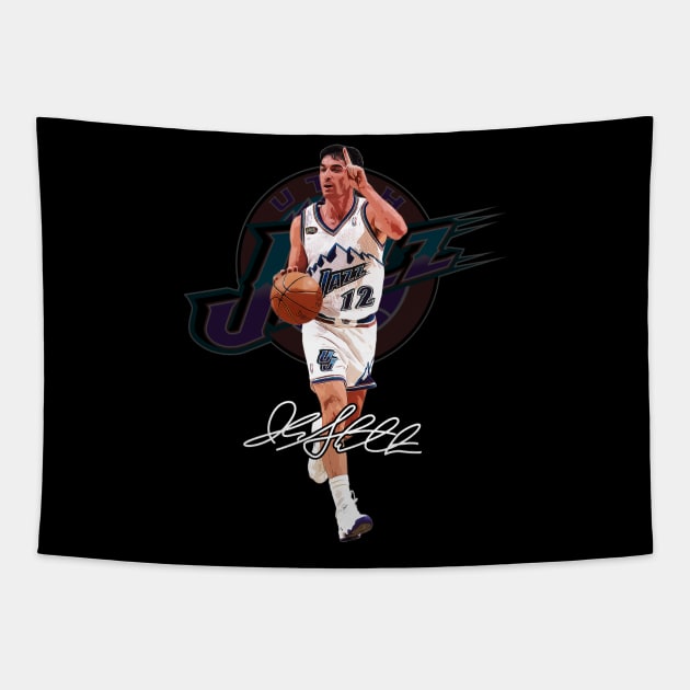 John Stockton Utah Basketball Legend Signature Vintage Retro 80s 90s Bootleg Rap Style Tapestry by CarDE