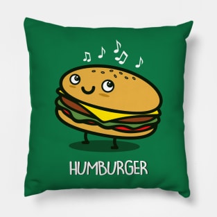 Humburger Funny Cute Kawaii Humming Hamburger Cheeseburger Pillow