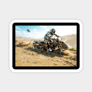 Desert Racer - Futuristic Motocross Rider Magnet