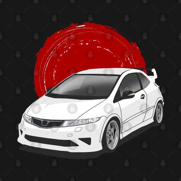 White Honda Civic 5d by Rebellion Store