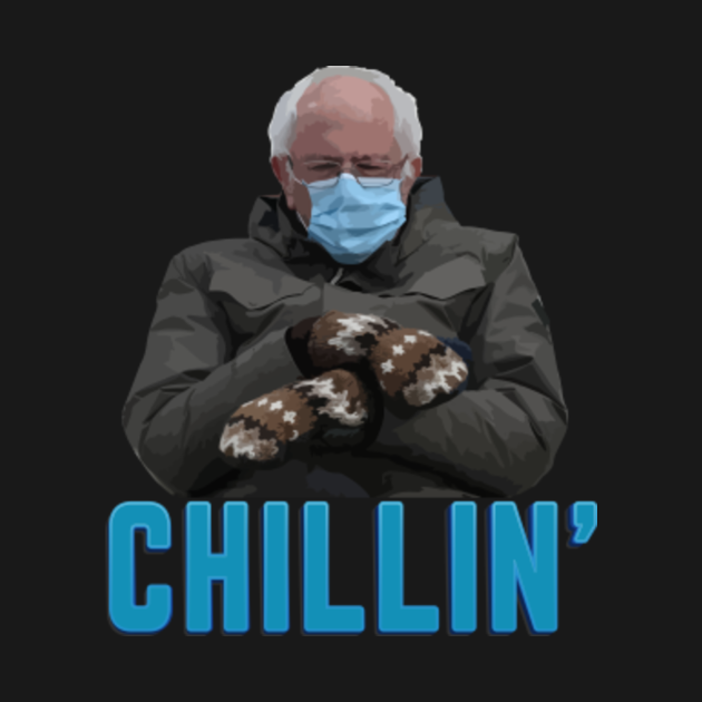 Chillin' Bernie Mittens Meme Bernie Sanders Sitting - Bernie Sanders