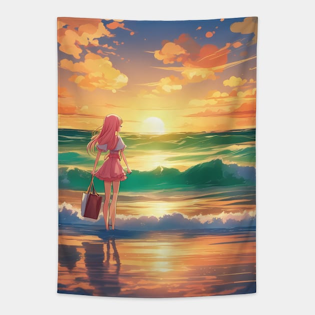 Adventure Paradise Tapestry by animegirlnft