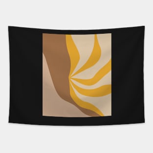 Minimal Modern  Abstract Shapes Orange Leaves Warm Tones  Design Tapestry