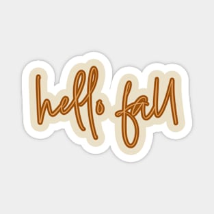 Hello Fall Autumn Colors Script Magnet