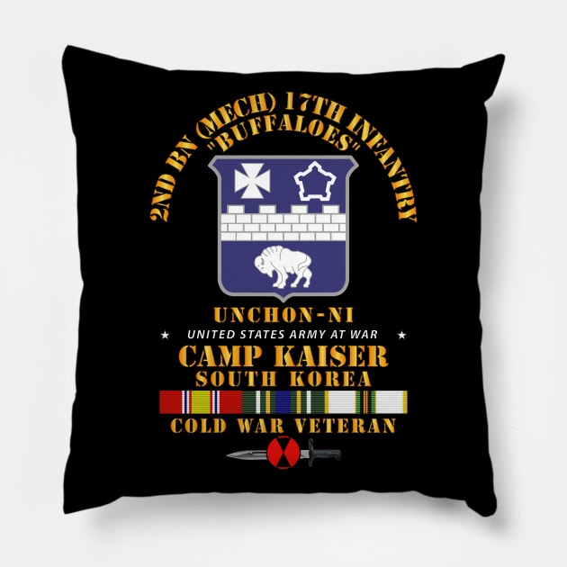 2nd Bn (M) 17th Infantry 7th ID - Camp Kaiser Korea - Unchon-Ni Pillow by twix123844