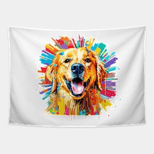Golden Retriever Dog Pet World Animal Lover Furry Friend Abstract Tapestry