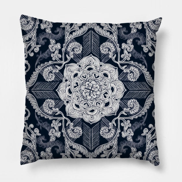 Centered Lace - Dark Pillow by micklyn