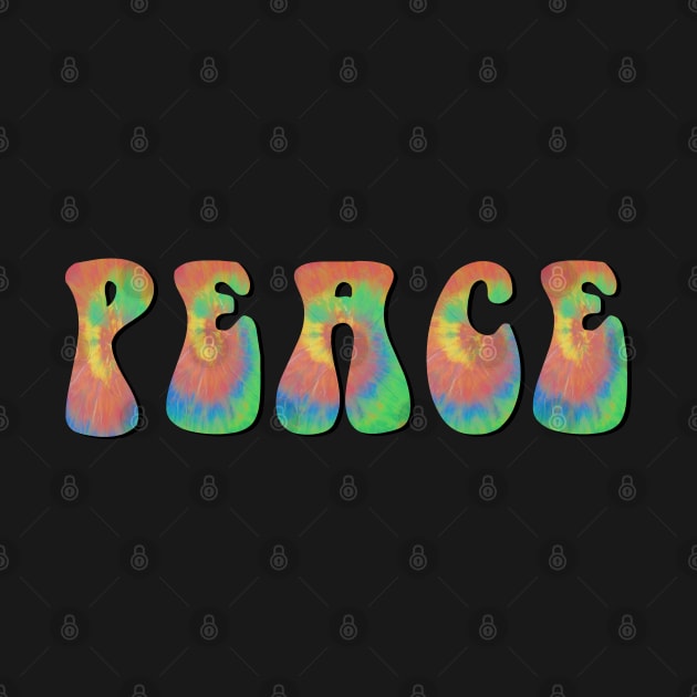 Tie Dye Peace Word by KarwilbeDesigns