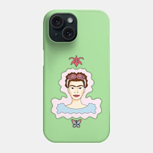 Cute Cartoon Frida Kahlo portrait Phone Case