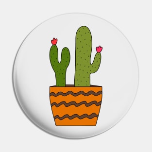 Cute Cactus Design #187: Desert Cacti In Pot Pin