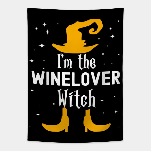 I'm The Wine Lover Witch Matching Halloween Family Group Costume Tapestry by VDK Merch