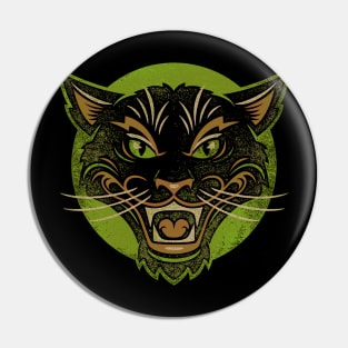 GREEN HALLOWEEN CAT Pin