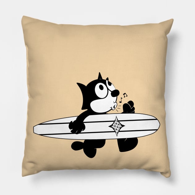 Surf Cat Pillow by HR411design