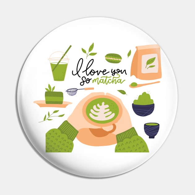 I Love You So Matcha | Matcha Lover Pin by gronly