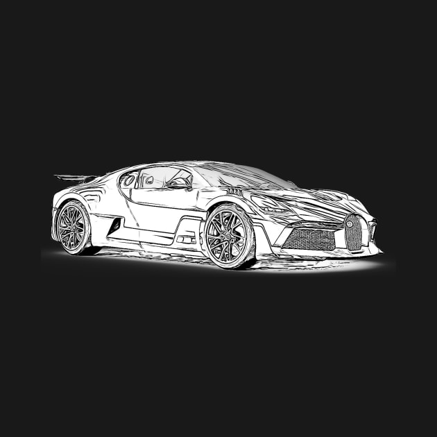 Divo Supercar Racing Wireframe by Auto-Prints