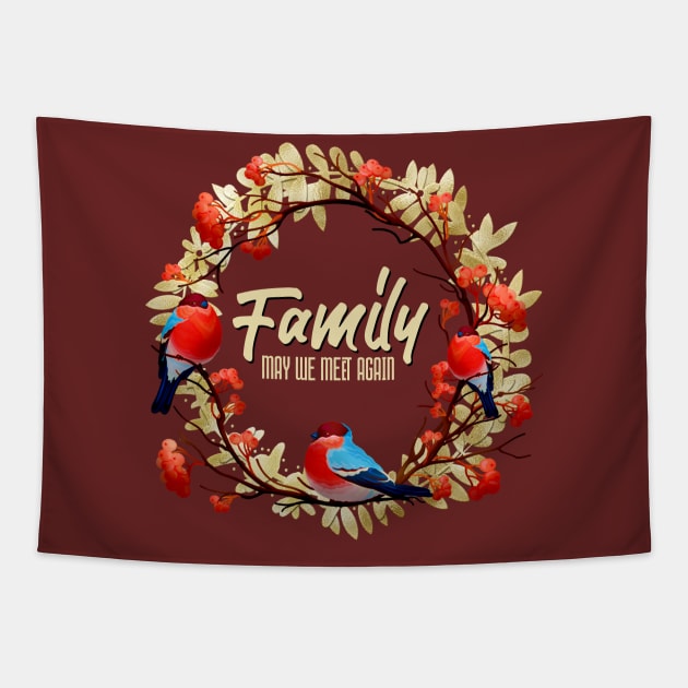 Birds with Beautiful Family Massage Tapestry by swatianzone