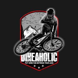 Bikeaholic Cool Downhill Mountain Biking T-Shirt