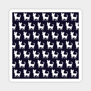 Chihuahua silhouette print (large) navy blue Magnet