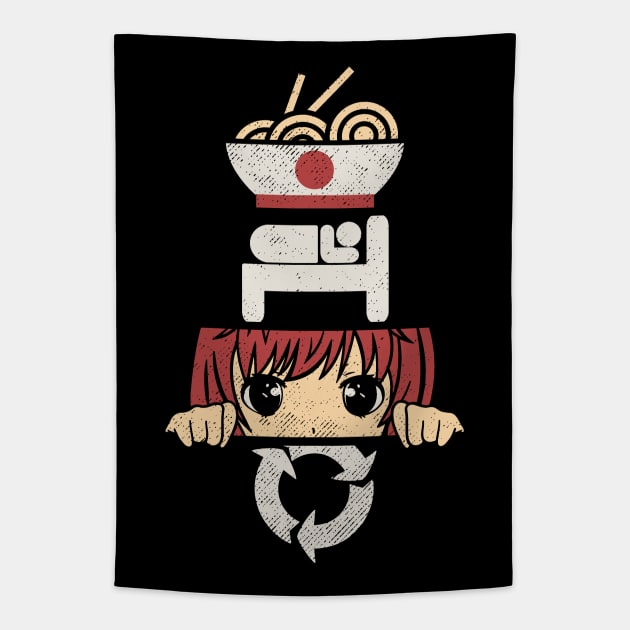 Eat Sleep Anime Repeat Tapestry by Etopix