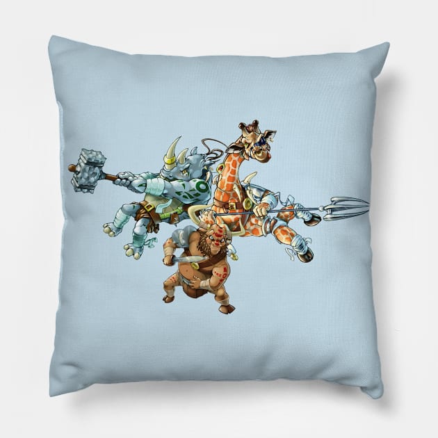 beasts gladiators Pillow by AlexartAV 