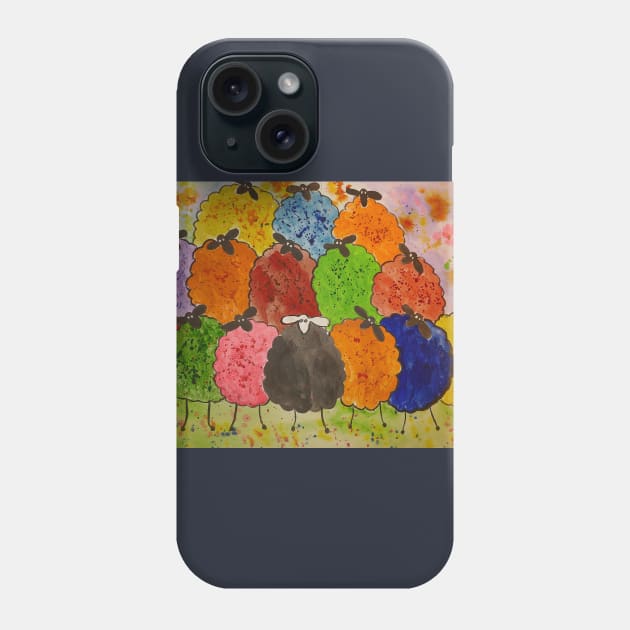 Quirky Colourful Sheep Phone Case by Casimirasquirkyart