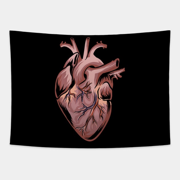 Anatomical Heart - Medical Anatomy Illustration Tapestry by Shirtbubble