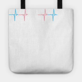 Transgender Pride Heartbeat Pulse Tote