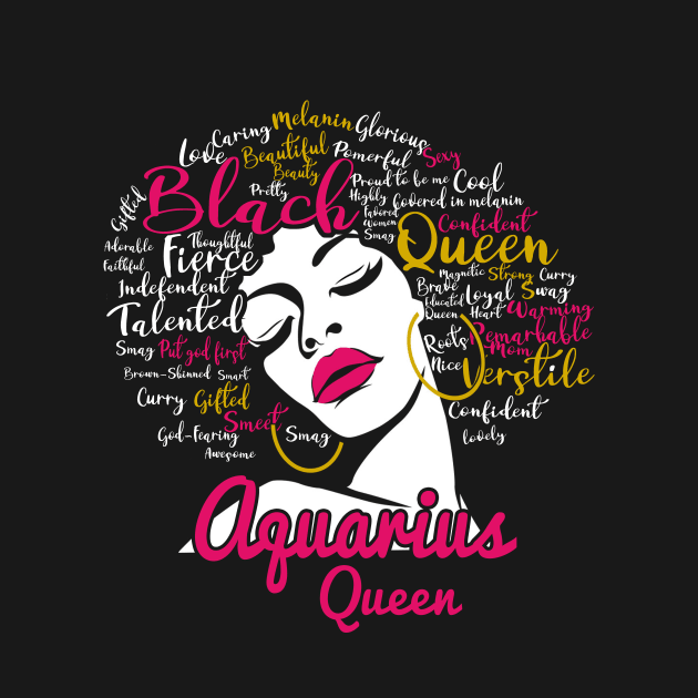 Aquarius Queen Funny Birthday Gift for Black Women Girl by easleyzzi