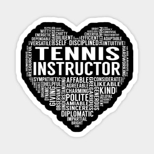 Tennis Instructor Heart Magnet