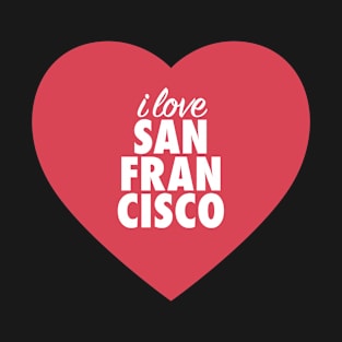 I Love San Francisco (Stacked) In Red Heart T-Shirt