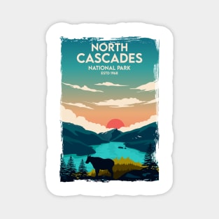 North Cascades National Park Travel Poster Magnet