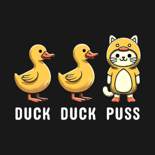 Funny Duck Goose Cat Pun Meme Kids Funny Duck T-Shirt