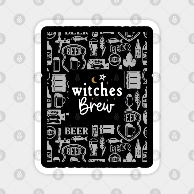 Witches Brew with Beer Bottles Magnet by Apathecary