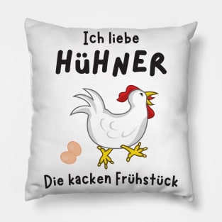 Ich liebe Hühner Frühstück Lustiger Spruch Bauer Pillow