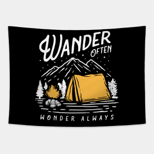 Mountain camping (Wander often, wander always) Tapestry