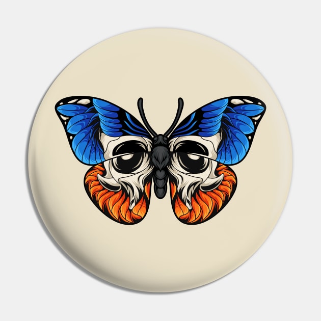 butterfly skull Pin by Mako Design 