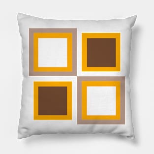 Orange and brown squares design Pillow