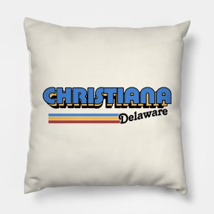 Christiana, Delaware / / Retro Style Design Pillow