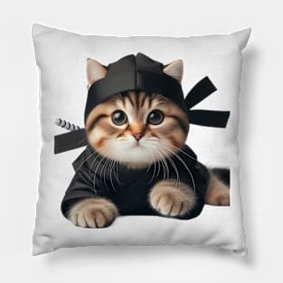 Fluffy Ninja Feline Ninja Cat Pillow